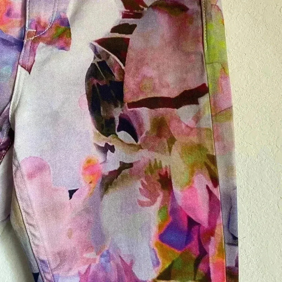 Ted Baker Electric Daydream Floral Multicolor Y2K Retro Skinny Stretch Jeans 25 - Picture 8 of 12